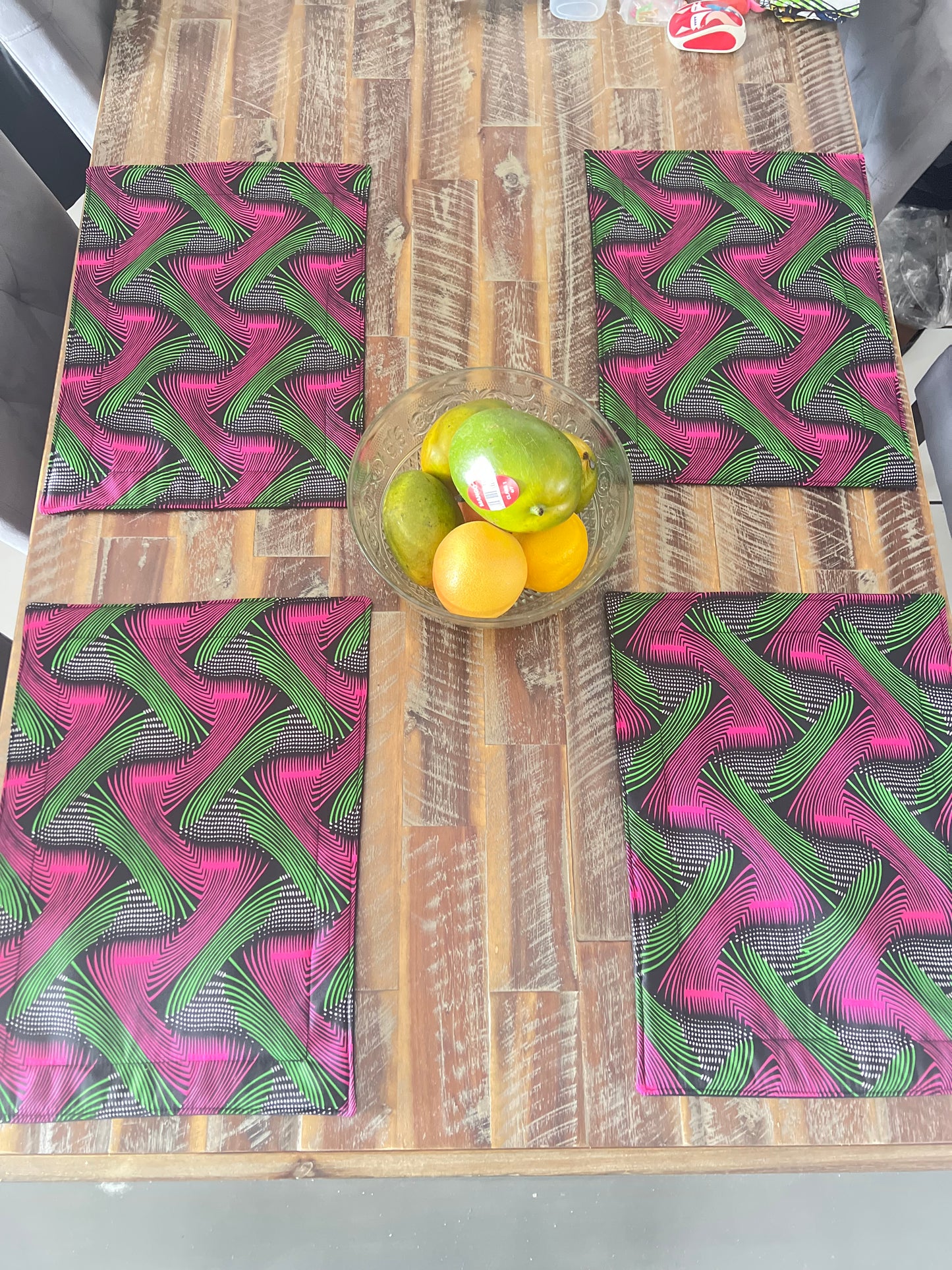 African Print handmade padded placemats