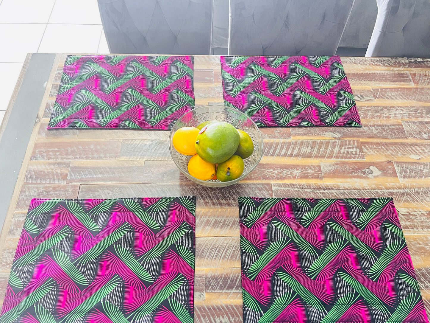 African Print handmade padded placemats