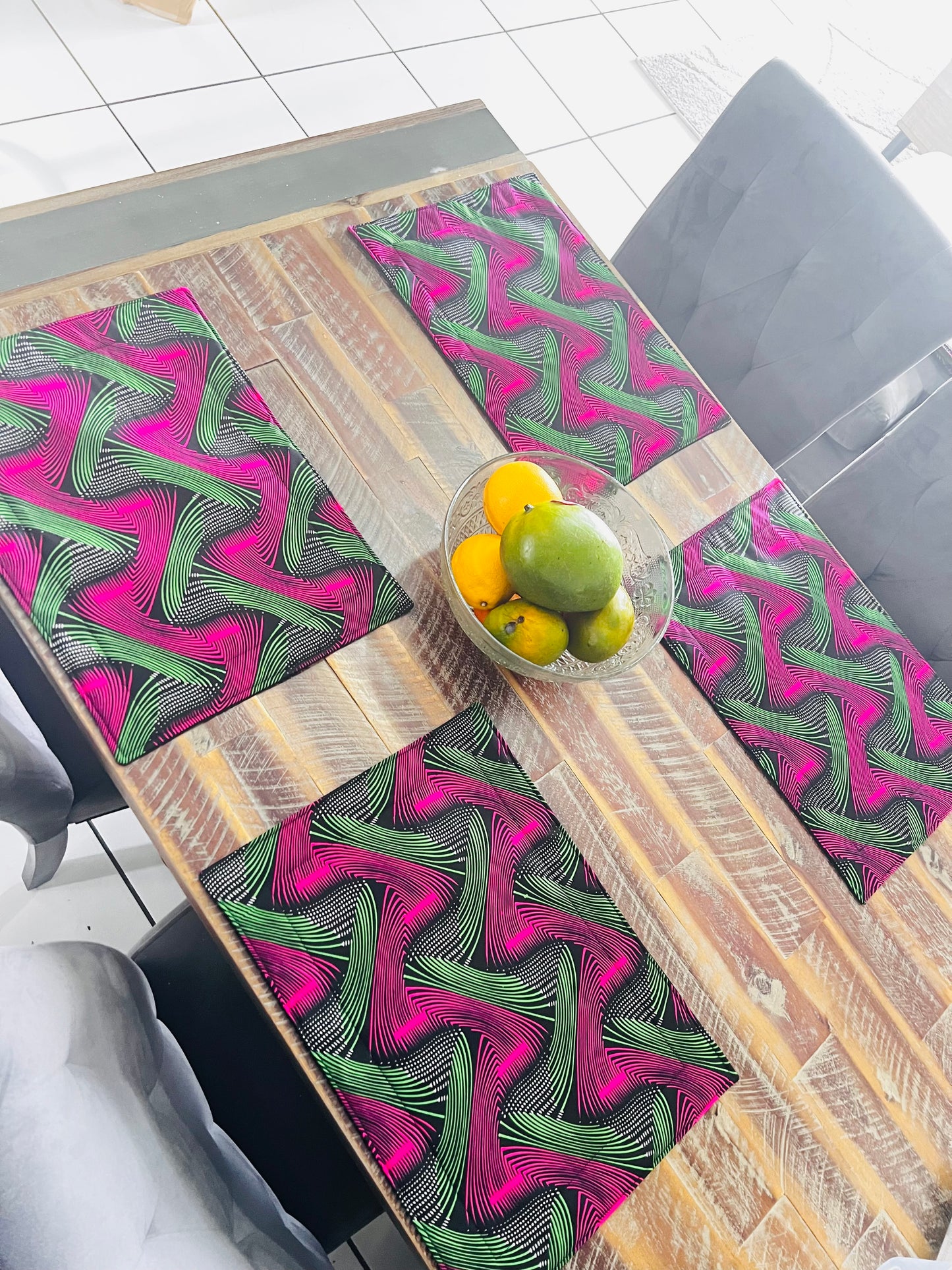 African Print handmade padded placemats